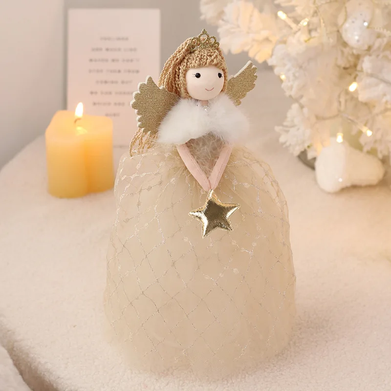 Cute Angel Little Girl Doll Christmas Angel Girl Hanging Decor Christmas Tree Top Christmas Doll Decor Children Christmas Gifts