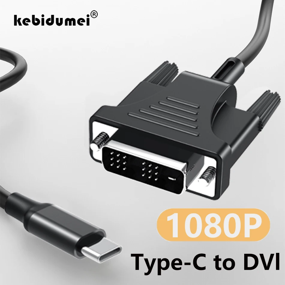 USB C Cable 1080P USB C to DVI Cable Male to Male Type-C To 24+1/24+5 DVI Converter For Thunderbolt MacBook Pro Projector Monitor TV S8 S9