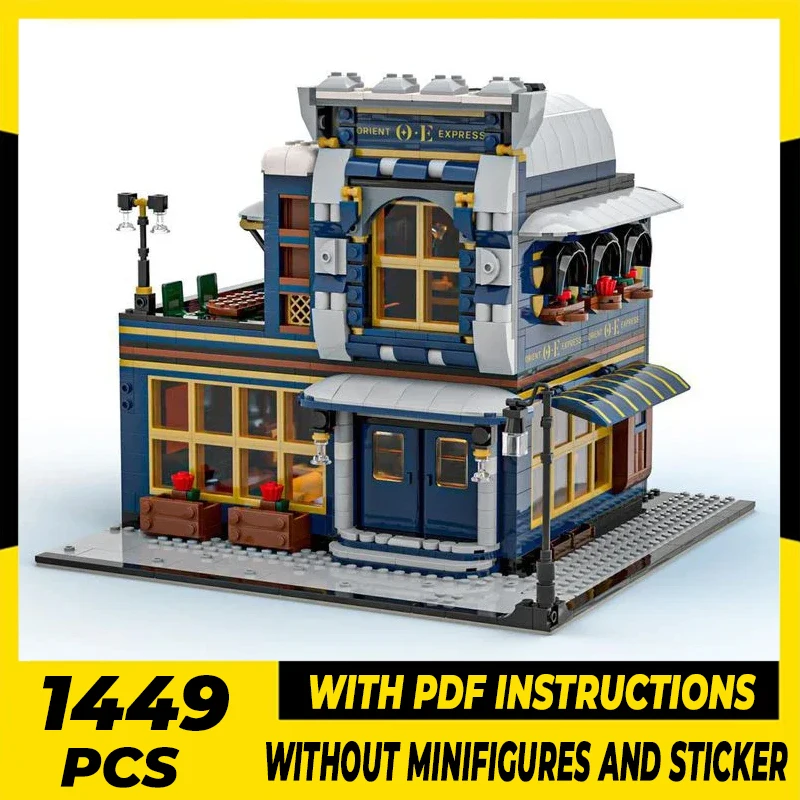 

City Street View Model Moc Building Bricks Corner Restaurant Technology Modular Blocks Gifts Christmas Toys DIY Sets Assembly