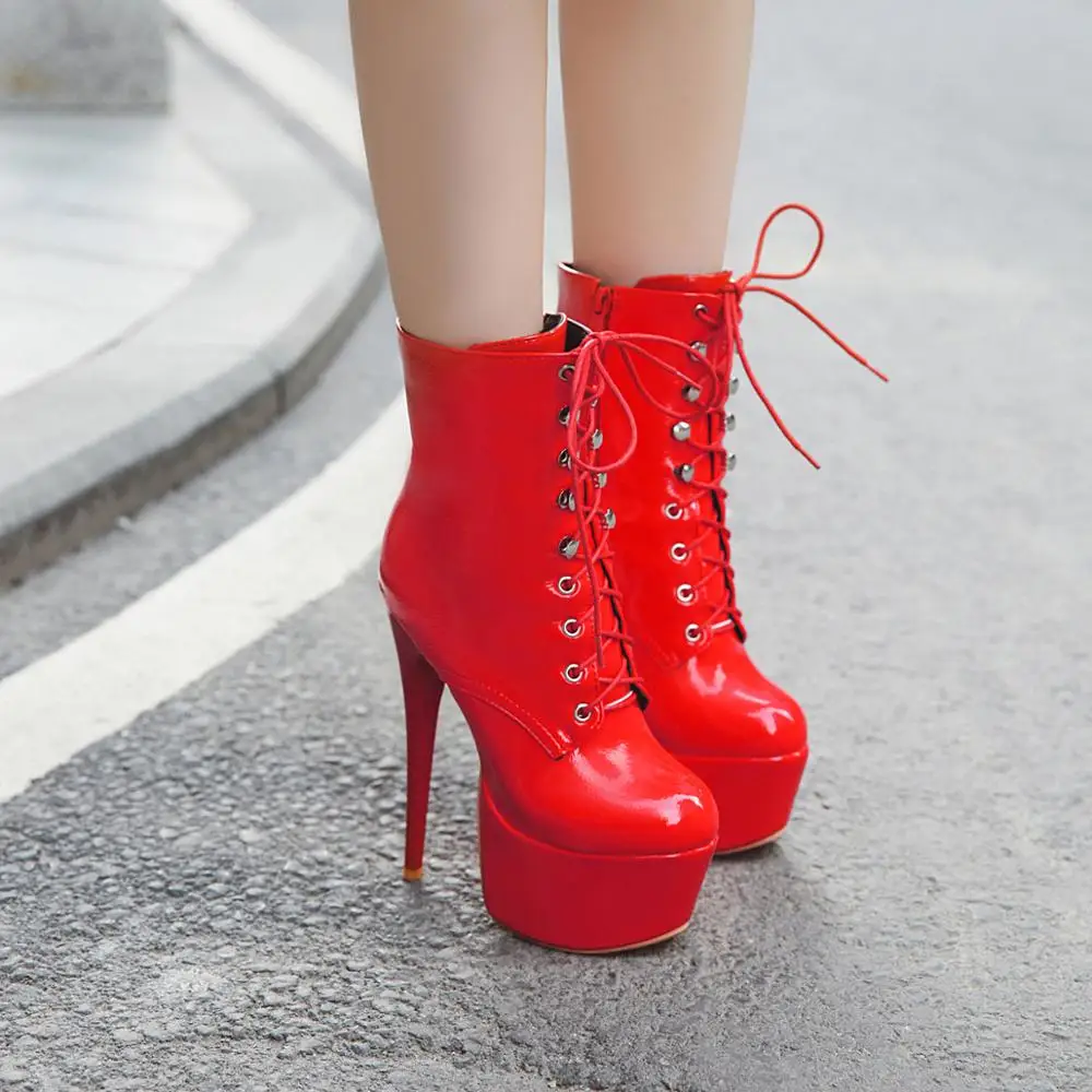 Platform Boot Sexy 16cm High Heels Winter Ankle Boots For