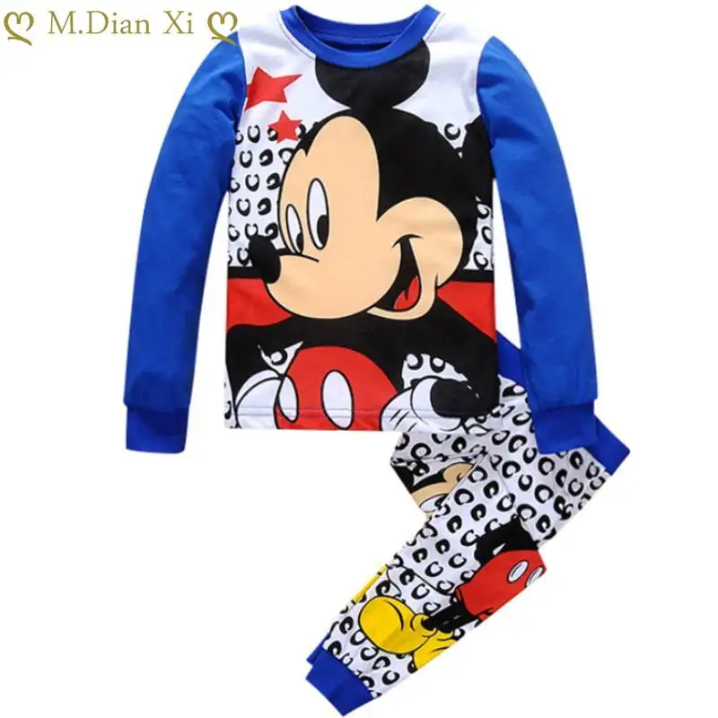 2pcs/set Children's Pajamas Sets Girls Boys Anna Elsa Cartoon Cars