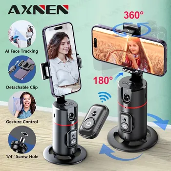 AXNEN 2023 새로운 360 회전 후속 김발 안정제 모노 포드 데스크탑 추적 Tiktok 라이브 사진 용 리모컨으로 김벌 추적 상품 이미지