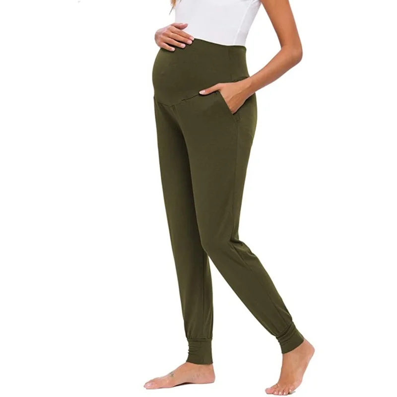 

Women Maternity Active Pants Drawstring Yoga Jogger Workout Pregnancy Sportwear Sweatpants with Pockets Pregnant Clothes