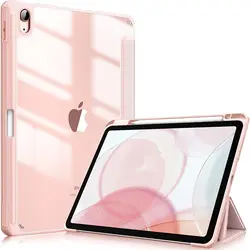 Elegant Silicone Leather Tablet Cover with Enhanced Protection and Lightweight Design for Air 4th 5th 10.9 (Pink)