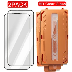 Tempered Glass Privacy Anti - Spy/HD Clear Screen Protector Film with Easy Installation Technology - iPhone 17 Pro Max (HD Clear Glass - 2Pack)