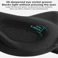 Masque de sommeil pour enfants, 3D stéréoscopique, bloquant la lumière, confortable, non pressant, doux pour les yeux, respirant, masque de nuit pour les voyages 2
