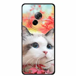 Cover posteriore morbido protettivo in silicone nero di lusso con design cartoon, 6.78