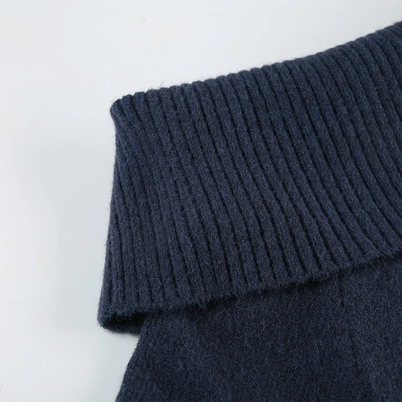 Solid Color Off Shoulder Women Sweater Minimalism Long Sleeve Knitted Jumper Casual Fashion Winter Pullovers Street