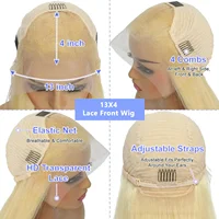 Perruques Lace Frontal HD 13x6 Blond 613, 40 pouces, Densité 180%, Pré-épilées, Perruques Lace Front Blondes 13x4 en Cheveux Humains Ondulés (Body Wave) pour Femmes, Densité 180%, Peuvent être Teintes 6