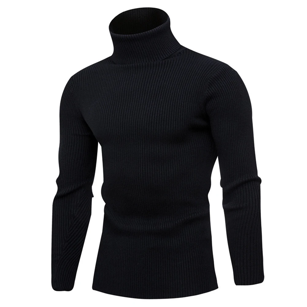 

Mens Turtleneck Pullover Long Sleeve Jumper Tops Warm Casual Slim Fit T-Shirt Autumn Winter Soft Warm Male Shirts High Quality