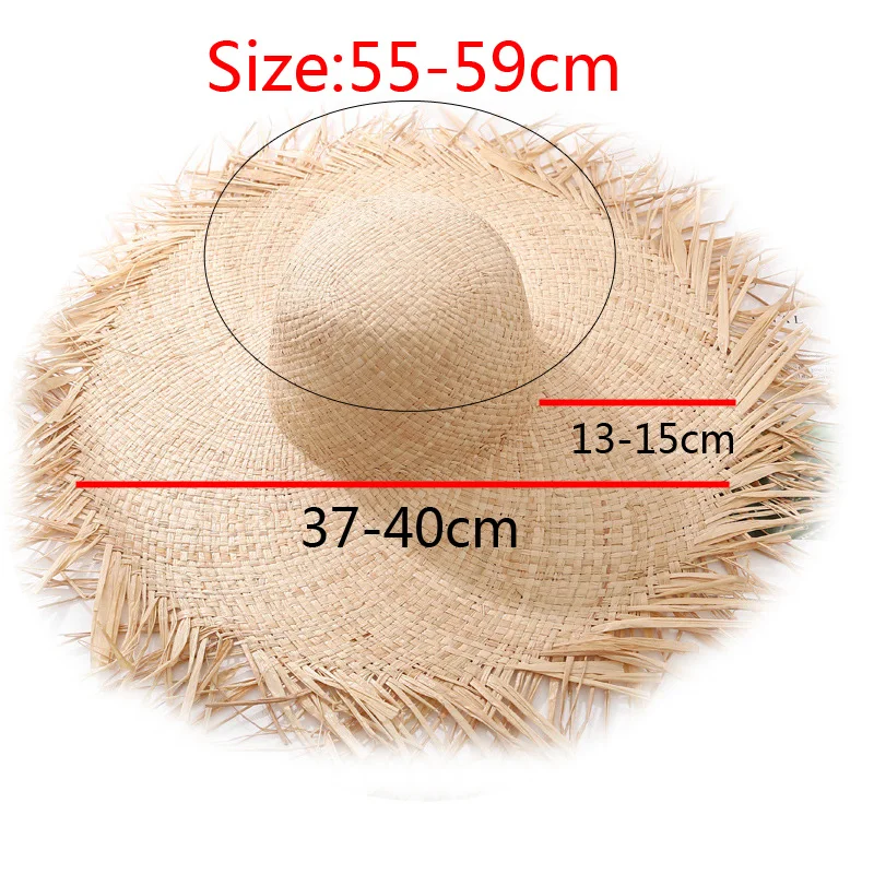 Summer Natural Raffia Sun Hat For Women Wide Brim fashion Ribbon Floppy Shade Straw Hat Girl Outdoor Vacation Beach hat panama beach hat women sun hat