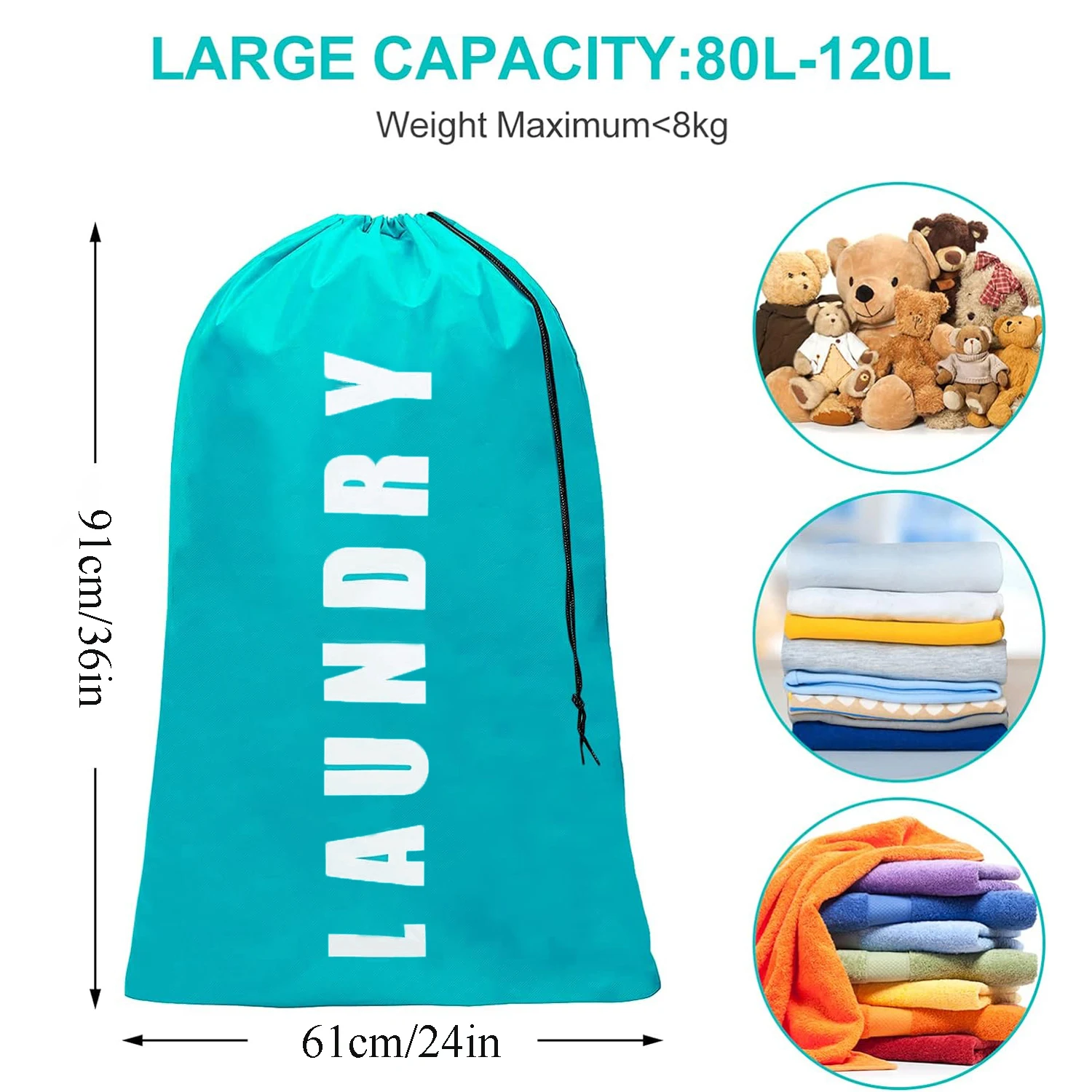 Laundry Bag,2 Pack Travel Laundry Bags for Dirty Clothes,Large Laundry Bags for Traveling,Dirty Clothes Travel Bag, 24" x 36" 2