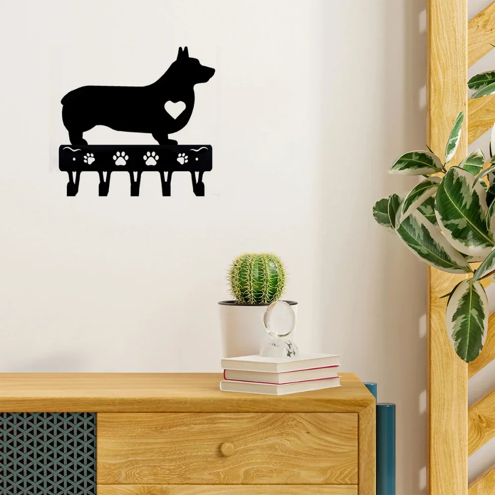 Hook Cute Room Decor 1pc Corgi Dog - Key Hooks & Keychain Holder Metal Wall Hook NewLiving Room/Home Decoration Crochet Hangers 5
