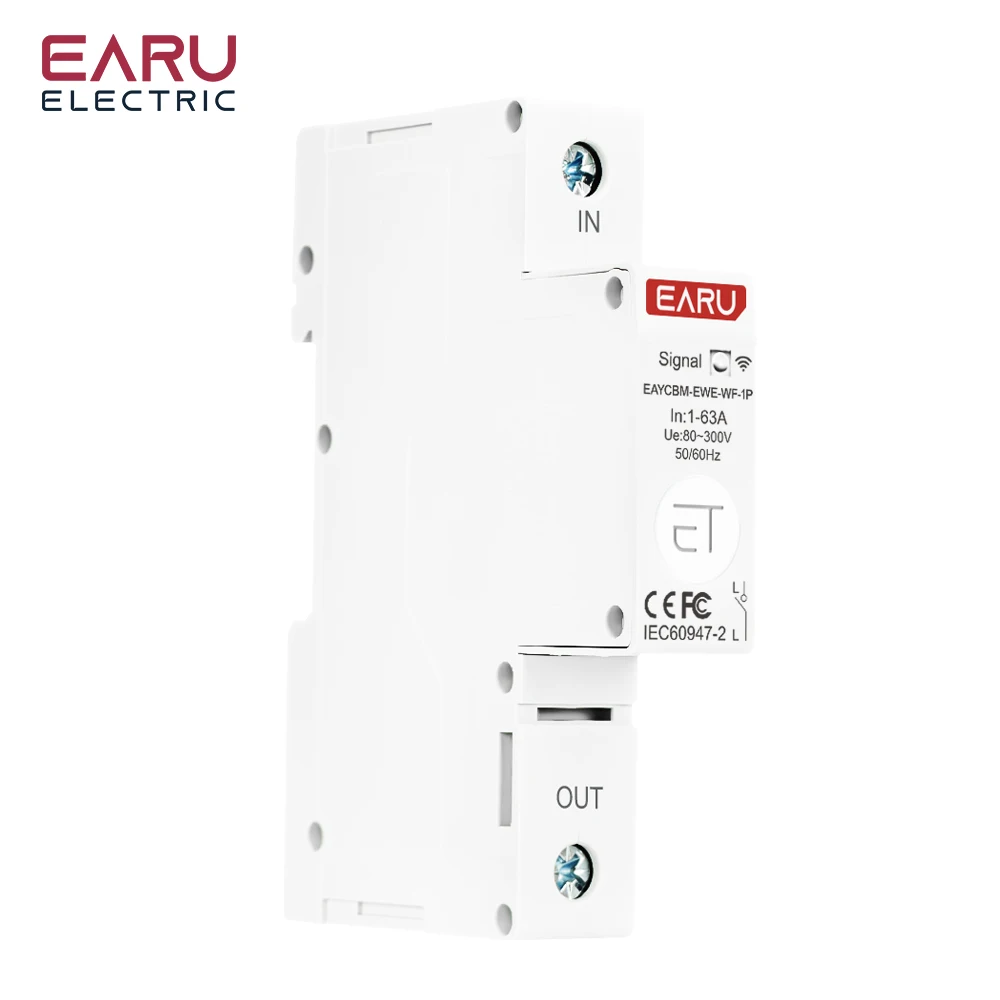 1P eWeLink WIFI Smart Energy Meter Power Consumption kWh Meter Circuit Breaker T