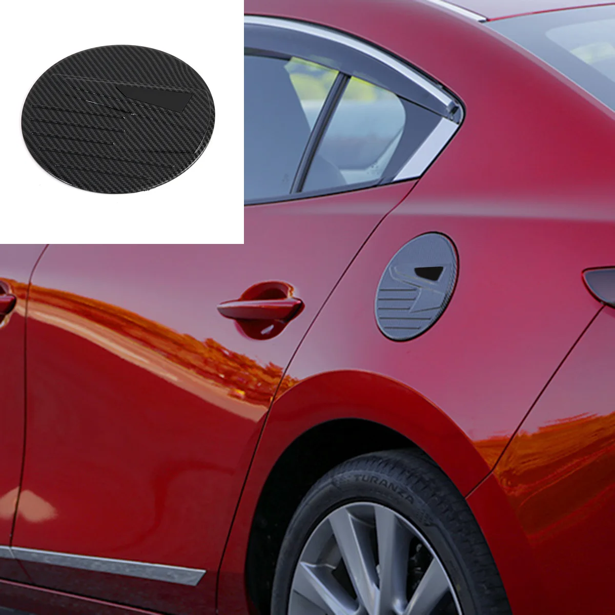 

for Mazda 3 BP Sedan Hatchback 2019 2020 2021 2022 High Quality ABS Carbon Fiber Fuel Tank Cap Trim Parts Car Accessories