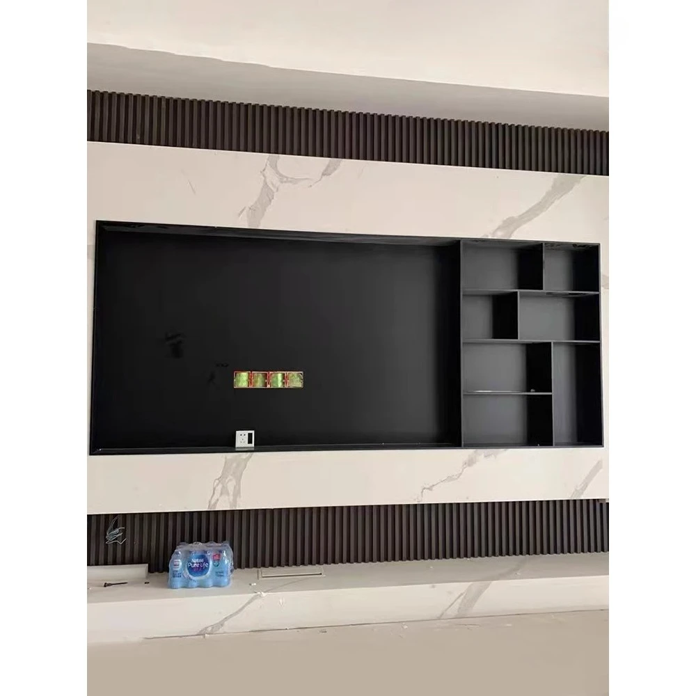 

Stainless Steel TV Cabinet Frame Niche Embedded 8575-Inch Background Wall Black Finished Decoration