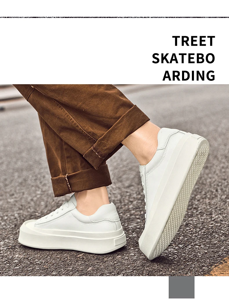 Männer Rindsleder Versteckte Aufzug Turnschuhe 5 cm Höhe Erhöhen Dicke Sohle Plattform Anti-Kollision Kappe Weiche Bequeme Casual Schuhe – Detail 18