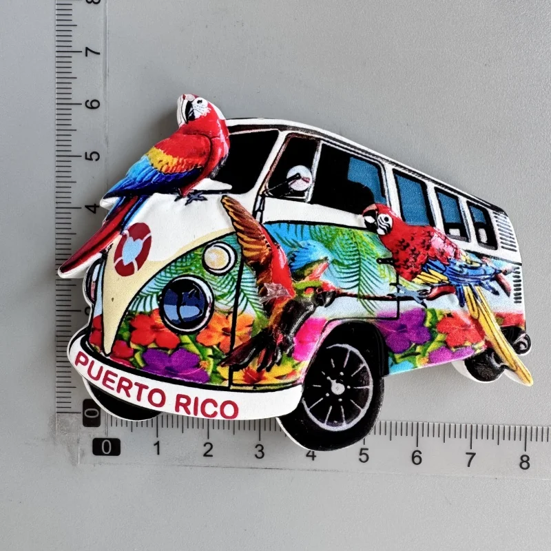 Wedare Magnete Frigorifero 3D Puerto Rico - Souvenir Da Viaggio In Resina, Fatto A Mano, 6x8,5 Cm
