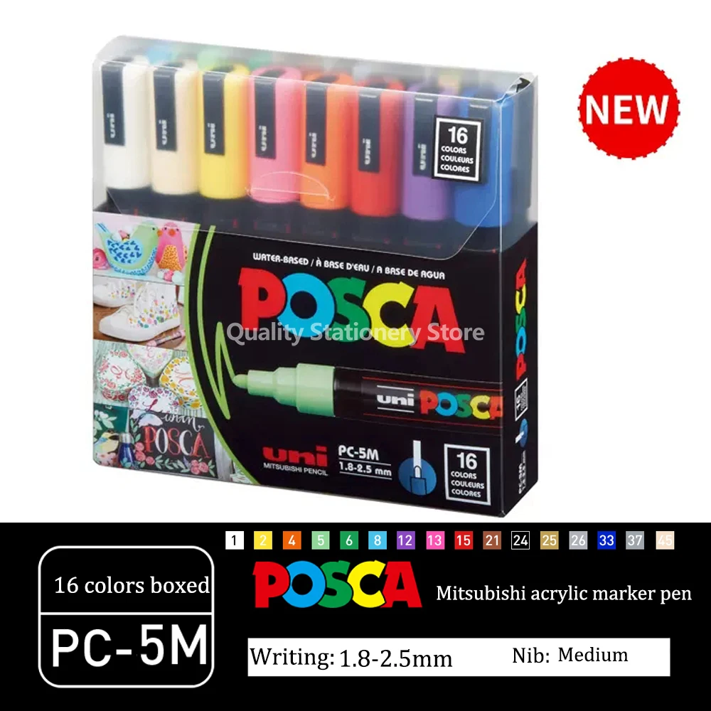 Uni Posca Blanc Marqueur Stylo, PC-1M 3M 5M Acrylique Étanche en continu  Marquage Graffiti Peinture Stylo pour Roche Bois Cuir Pierre 1Pc -  AliExpress