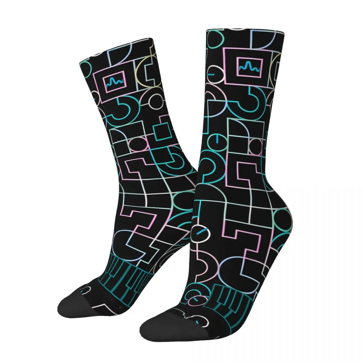 

Vintage Electronic Musician And Dj Men's Socks Modular Synthesizer Unisex Novelty Pattern Printed Happy Crew Sock Gift