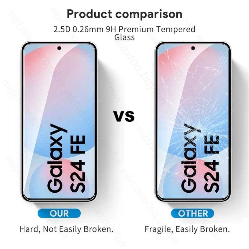 for Samsung Galaxy S24 FE 5G Case 5Pcs Protective Glass Sumsung Sansung S24FE S 24 FE 24FE Tempered Glass Screen Protector Cover 6