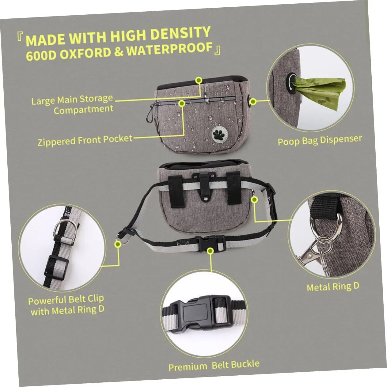 Dog Training Waist Bag Portable Food Bag Outdoor Feeder for Dog Training Walking Feeding Snack Supplies Oxford Cloth