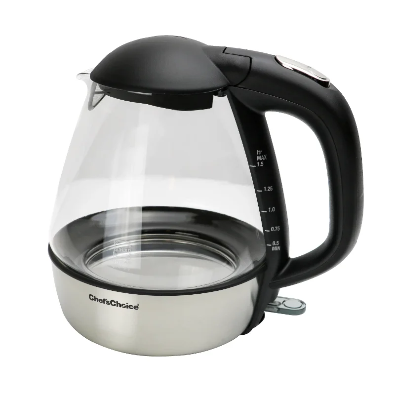 

Chef'sChoice Model 680 Cordless Electric Glass Kettle, 1.5 Liter Capacity, in Stainless Steel/Matte Black (6800001)
