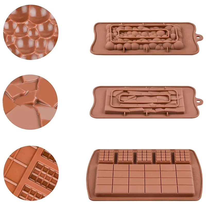 DIY Chocolate Silicone Molds Cake Candy Protein and Energy Bar Molds Food Grade High Quality Square Eco-friendly Silicone mold