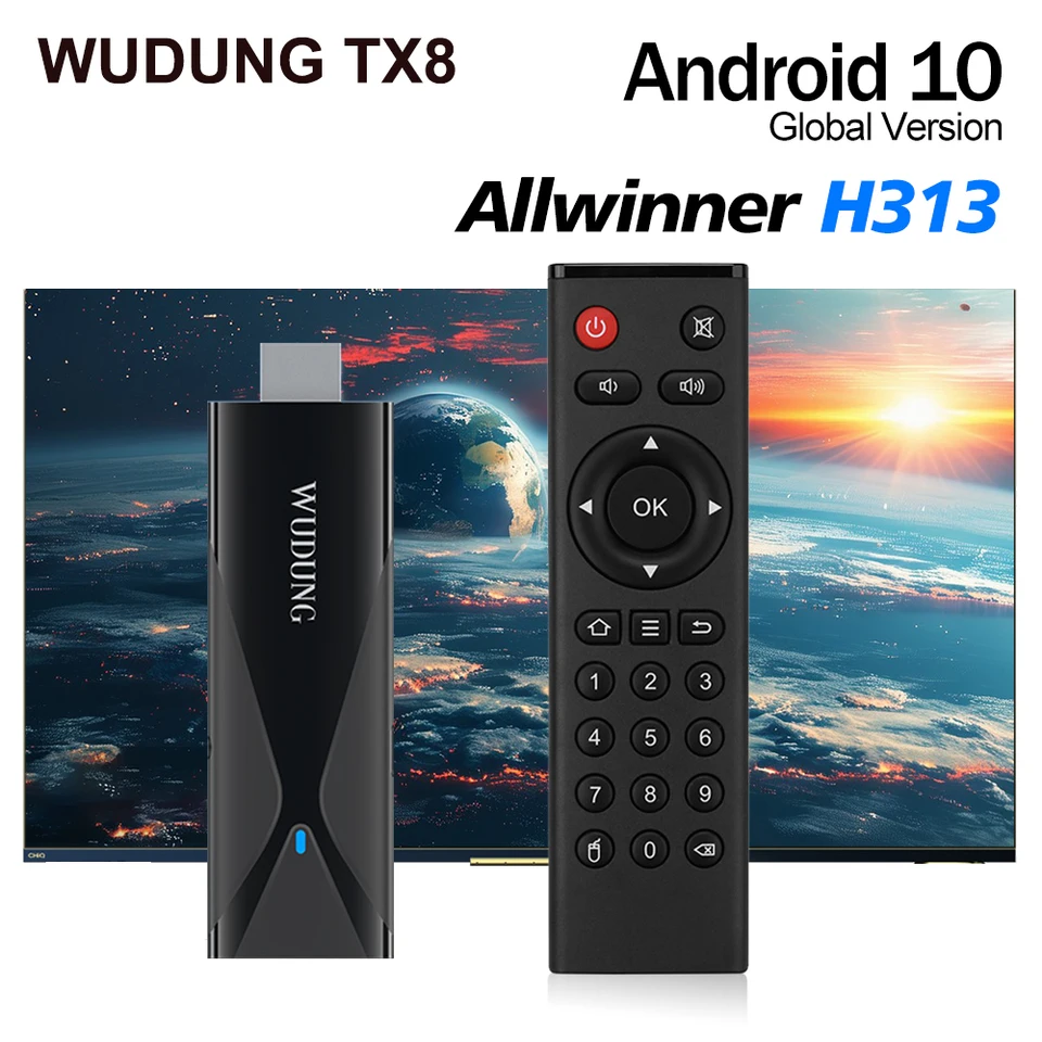 WUDUNG TX8 Smart TV Box Android 10 TV Stick Allwinner H313 2GB