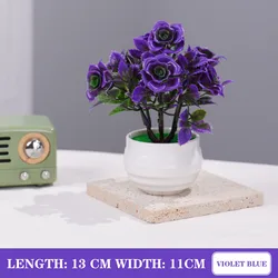 Miniature Artificial Bonsai Tree for Office and Home Decor (Purple)