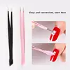 Silicone Nail Art Tweezers With Pressing Head Double Ended Nail Stickers Rhinestones Pick Up Clip Makeup Eyelash Extension Tools 1