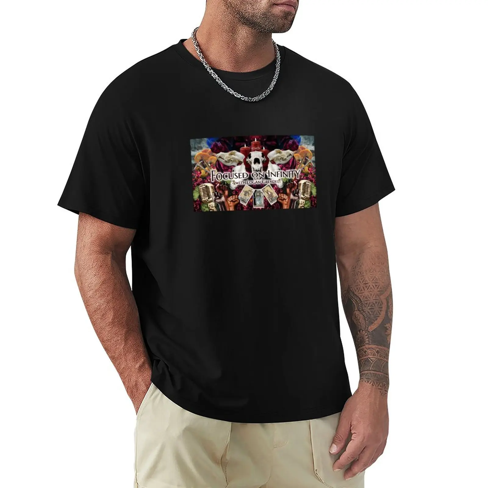 Focalizzato Sulla Maglietta Infinity Banner Plain Plus Size Top Mens Graphic T-Shirt Pack