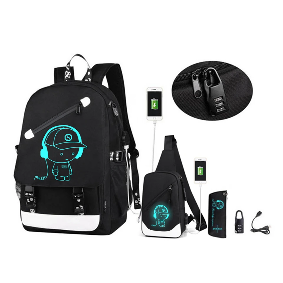 Riverdale Luminous Backpacks Laptop Bag Bookbag Canvas Backpack for School