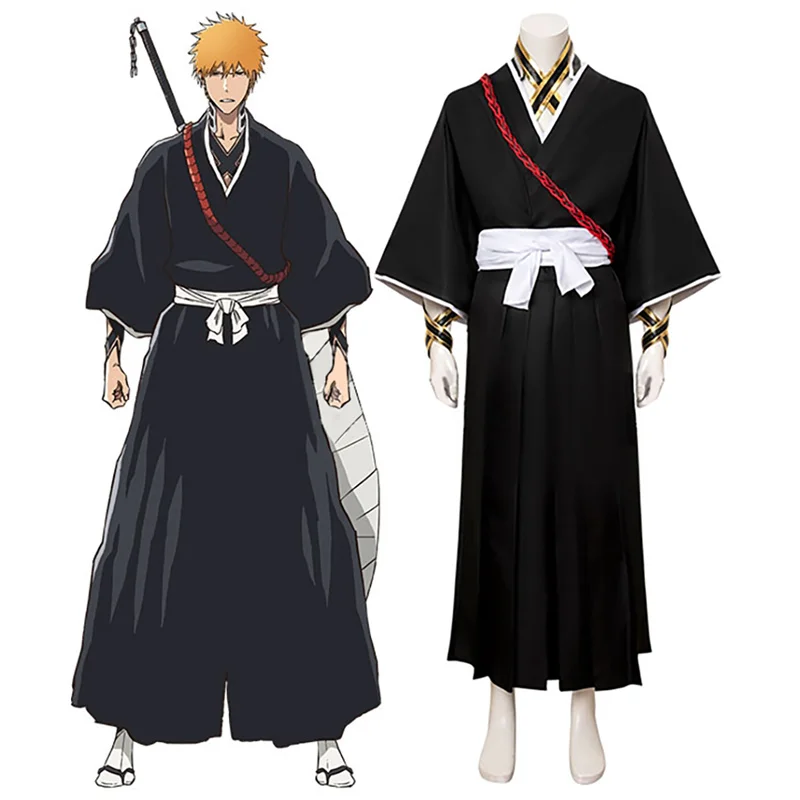 

Bleach Kurosaki Ichigo Cosplay Costumes Die Pa Soul Society Shinigami Kimono Full Outfit Thousand-Year Blood War