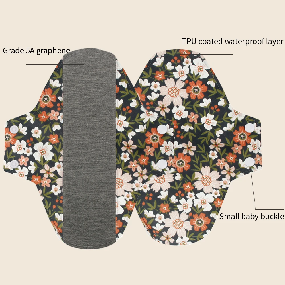 Sanitary Pads Reusable Graphene Sanitary Pads Washable Menstrual Pads Waterproof Wet Bag Women Breathable Nursing Pad 20*23CM