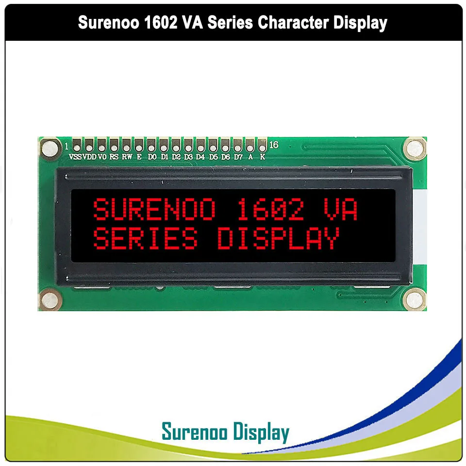 16X2 1602 5V Parallel IIC I2C VA White Red Green Character on Black LCD Module Display Screen Panel LCM