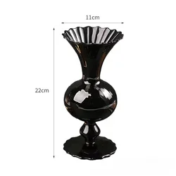 Elegant Vintage Glass Vase for Home and Wedding Decor (Black)