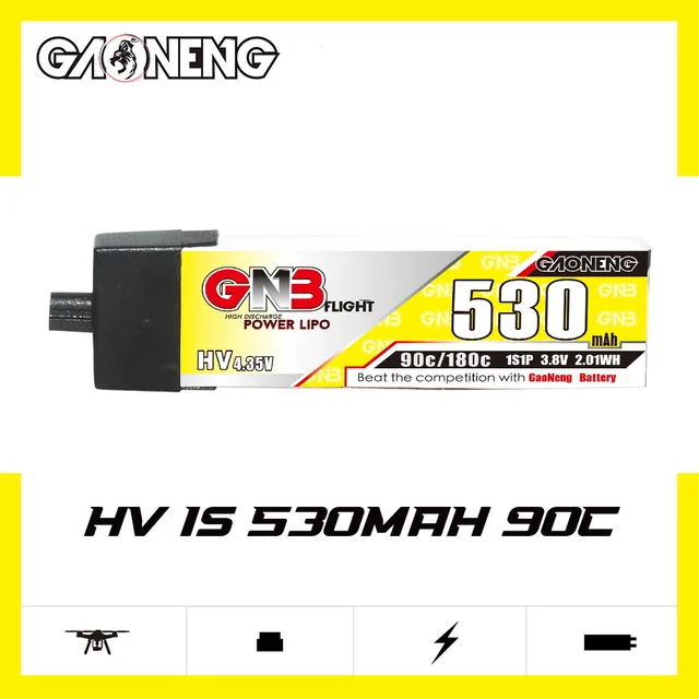 3Pcs 1S GNB 3.8V 530mAh 90C/180C Lipo Battery For RC Helicopter Quadcopter FPV Racing Drone With PH2.0 A30 Plug Spare Parts 5