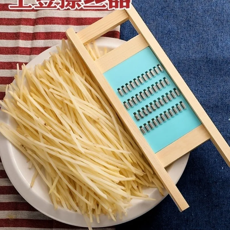 Description Picture 5 of itemWooden Potato Grater Cucumber Vegetable Slicer Salad Kitchen Shredder Cheese Carrot Chopper Potato Peeler French Fry Cutter
