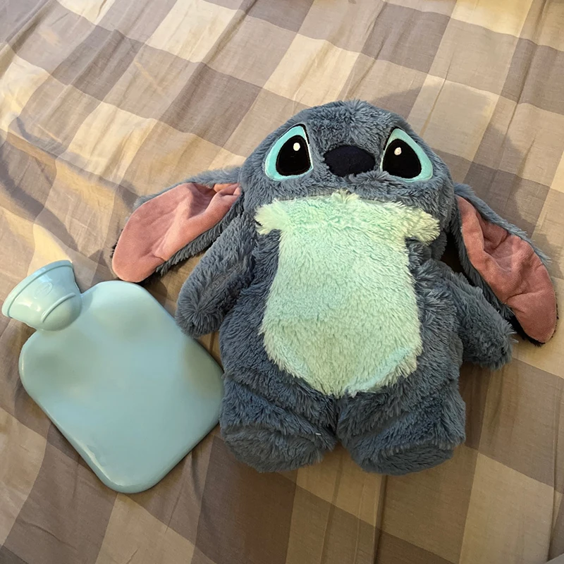 Bouillotte en peluche Disney Stitch pour femme, chauffe-mains de  remplissage d'eau à la maison, extra large, dessin animé anime, cadeau pour  petite