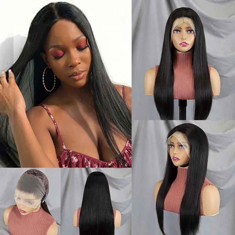 

Straight Lace Front Wigs Human Hair Pre Plucked 22Inch Clear Lace Front Human Hair Wigs for Black Women Brazilian Virgin hair