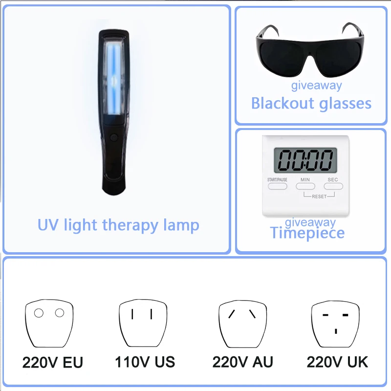 UVB Lamp for Therapy Vitiligo Psoriasis Skin Treatment Light 311nm Narrowband Ultraviolet uv Phototherapy Instrument 6