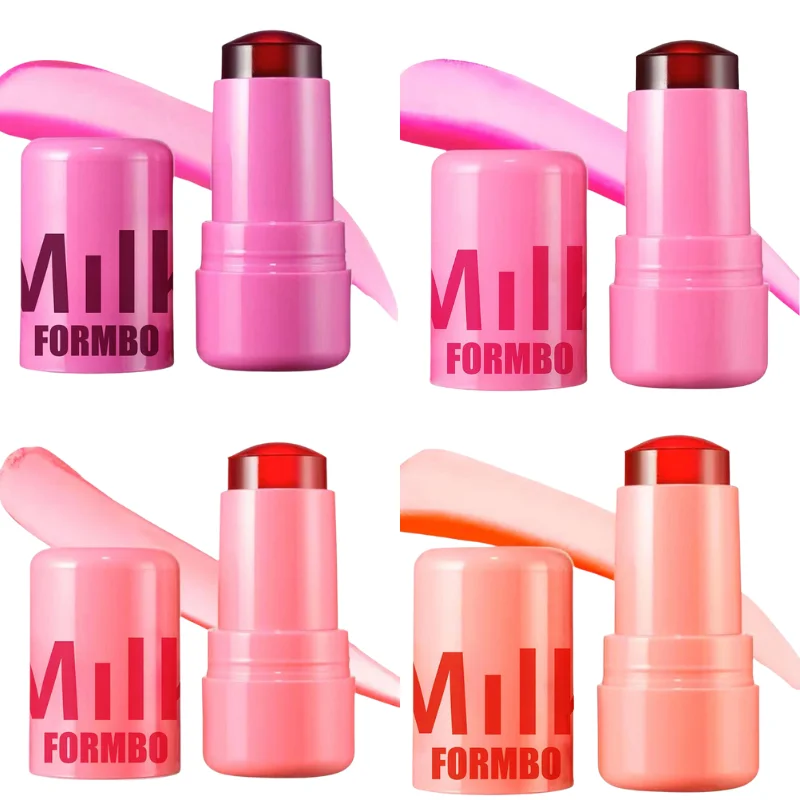 Lip Tint Makeup Cheek Blusher Milk Jelly Blush Stick 3-in-1 Moisturized Blusher Brighten Matte Facial Contour Rouge Moisturizing Flash Lip Tint Makeup