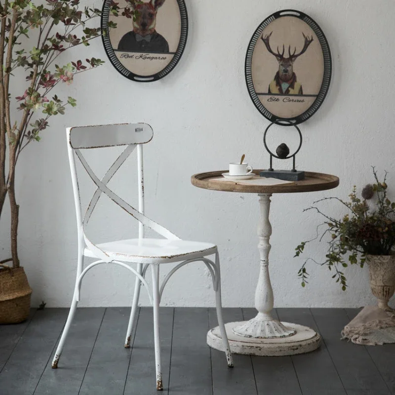 Modern minimalist Nordic Windsor chair wrought iron coffee chair dining shooting back single chairs