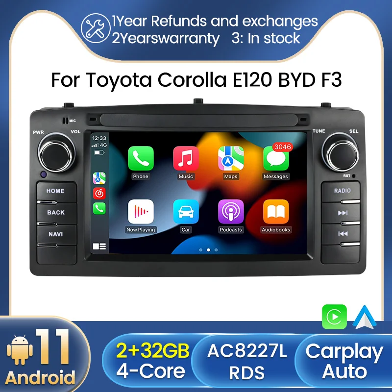 7 Inch 2DIN Android 11 Car Multimedia Stereo Player For Toyota Corolla Altis E120 2000-2006 F3 2003-2013 GPS 2 DIN DVD |
