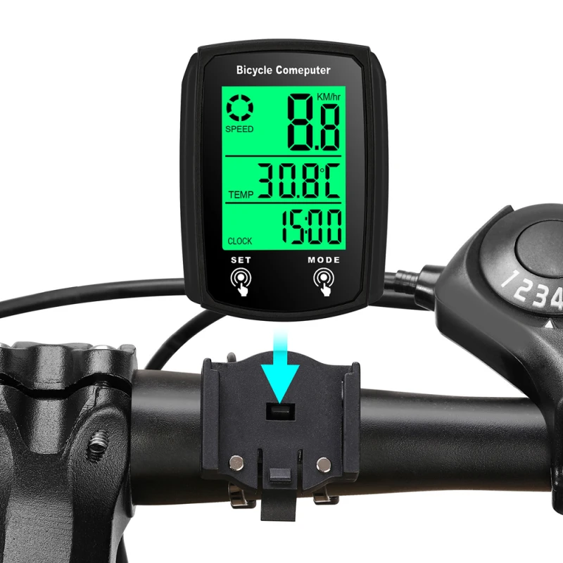 LED Touchscreen Bicycle Speedometer & Odometer with Backlight