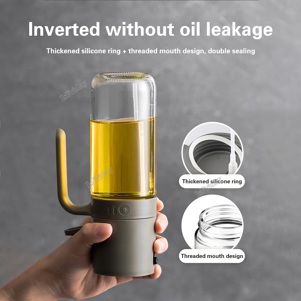 Oil Sprayer Oil Spray Bottle 250ml High Borosilicate Glass Cooking Oil Dispensers Olive Sprayer Mister For Air Fryer Salad Baking