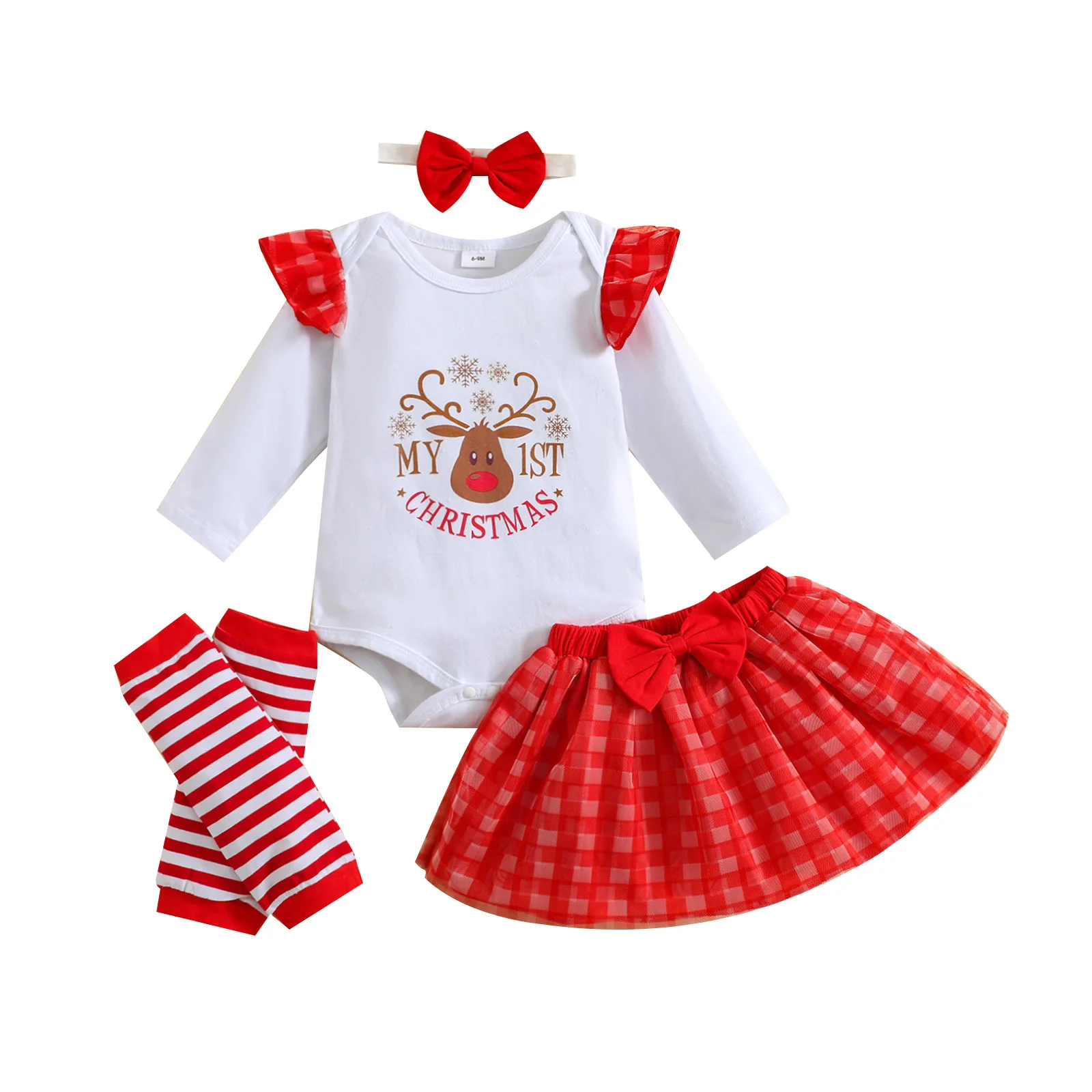 2022 Christmas Baby Girls Clothes Set Newborn Infant Girls Deer Romper
