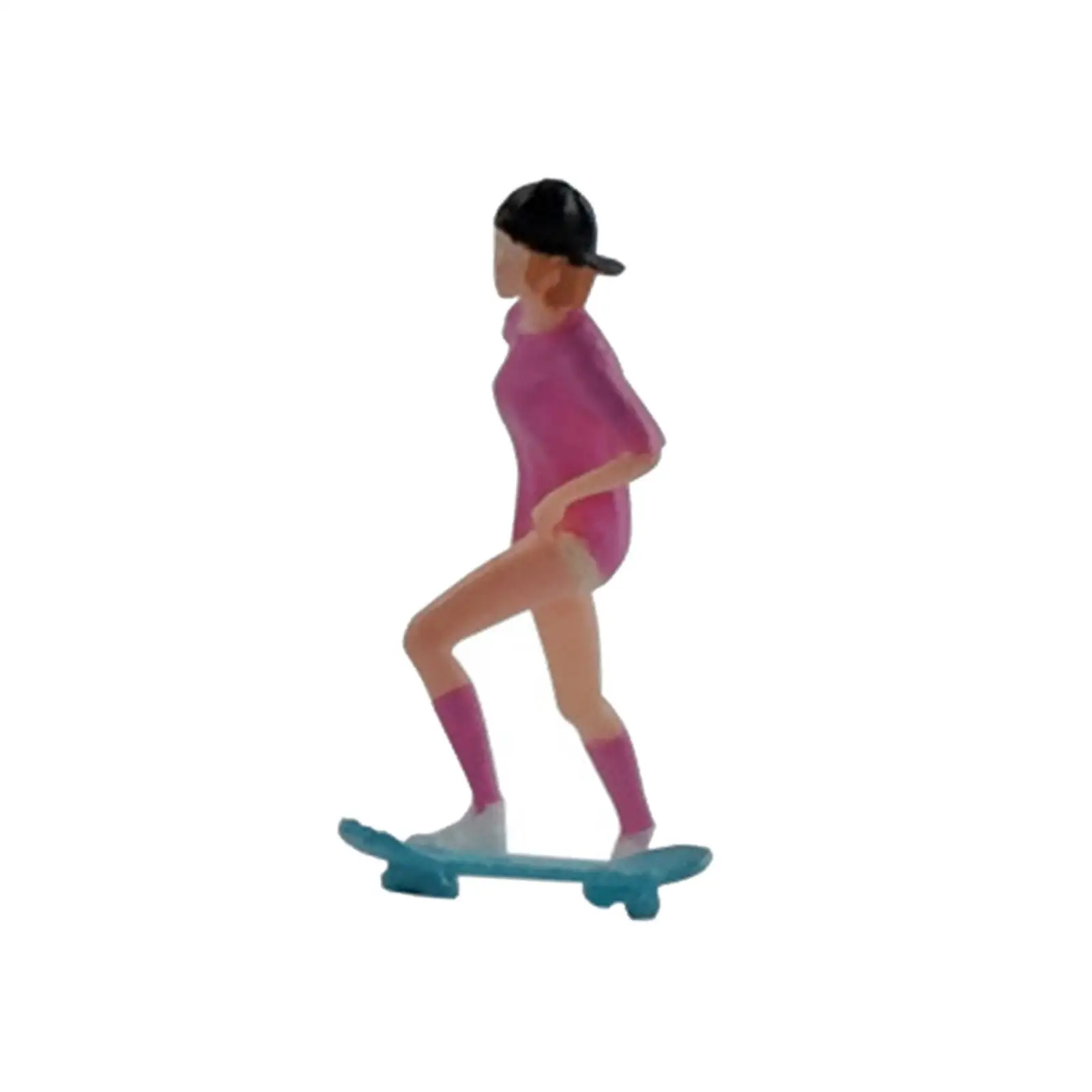 

Resin 1/64 Diorama Figures Skateboard Girl Mini People Model Miniature Scenes Handpainted for Dioramas Layout Ornament Decor