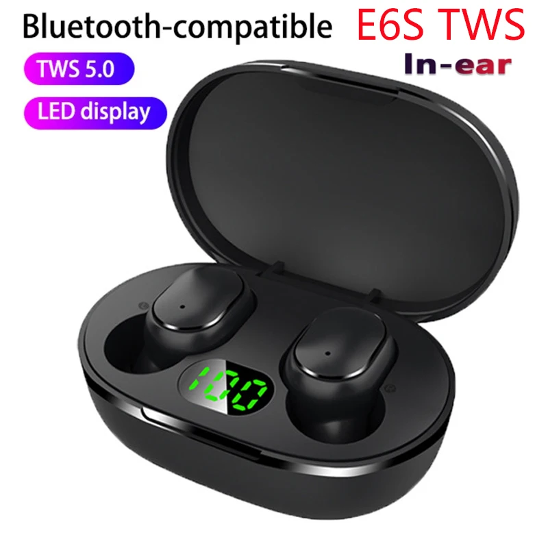 

E6S TWS Earphones Wireless bluetooth headset Noise Cancelling Headsets With Microphone Headphones For Xiaomi iPhone PK A6 E7 E6